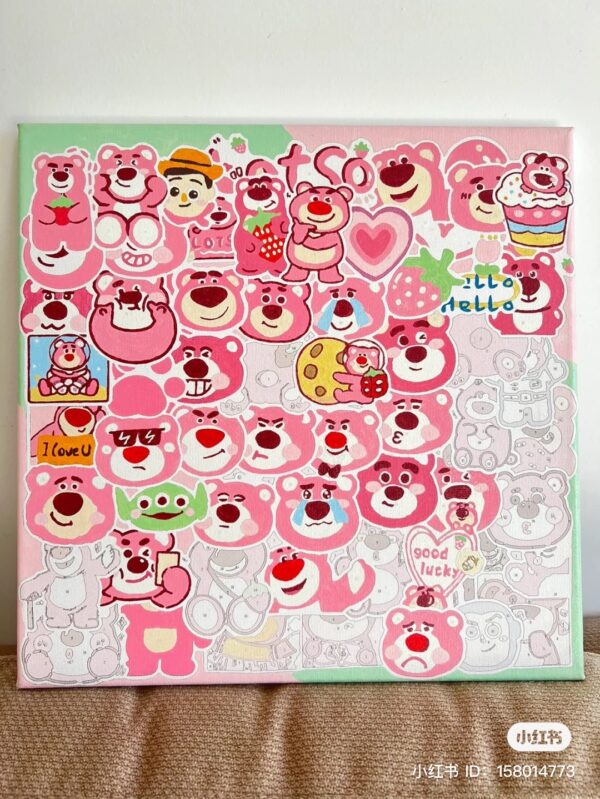 Tranh Số Hóa Gấu Dâu Lotso 30x30