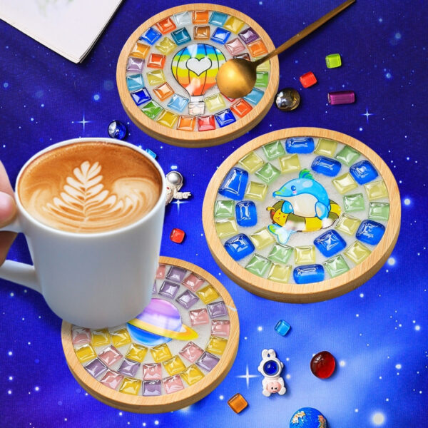 Bộ Khảm Đá Mosaic Làm Lót Ly