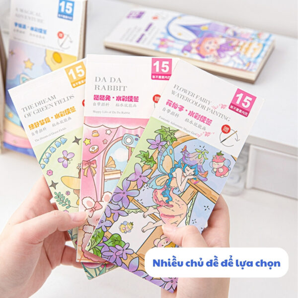 Sách Tập Tô Màu Nước Cho Bé 8 Chủ Đề