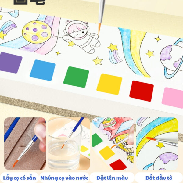 Sách Tập Tô Màu Nước Cho Bé 8 Chủ Đề