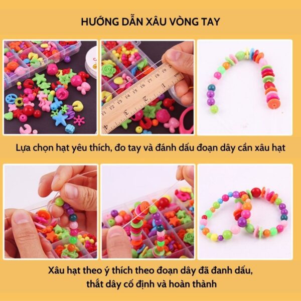 Bộ Xâu Vòng Hạt Cườm 24 Ô
