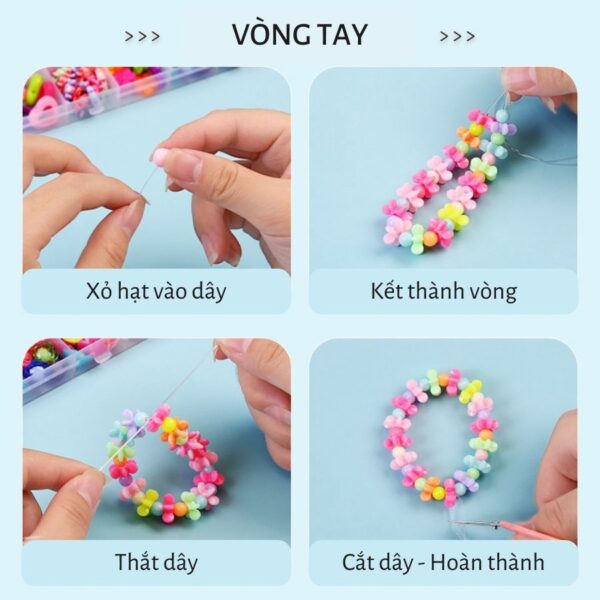 Bộ Xâu Vòng Hạt Cườm 24 Ô