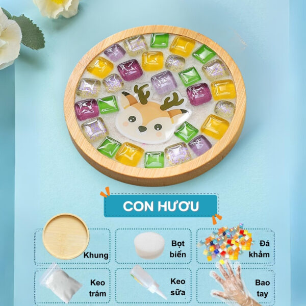 Bộ Khảm Đá Mosaic Làm Lót Ly